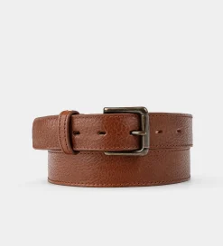 Discount CINTURÓN TEXTURA PIEL AUTÉNTICA MIEL Hombre Cinturones | Cinturones