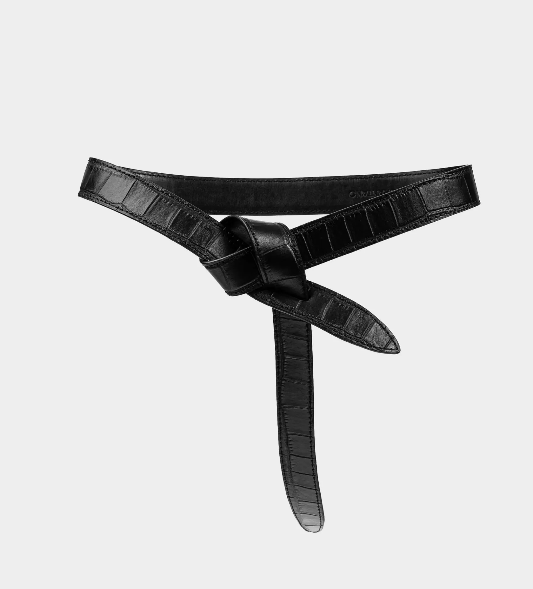 Online CINTURÓN TEXTURA PIEL NEGRO Mujer Piel Auténtica | Bolsos Y Accesorios