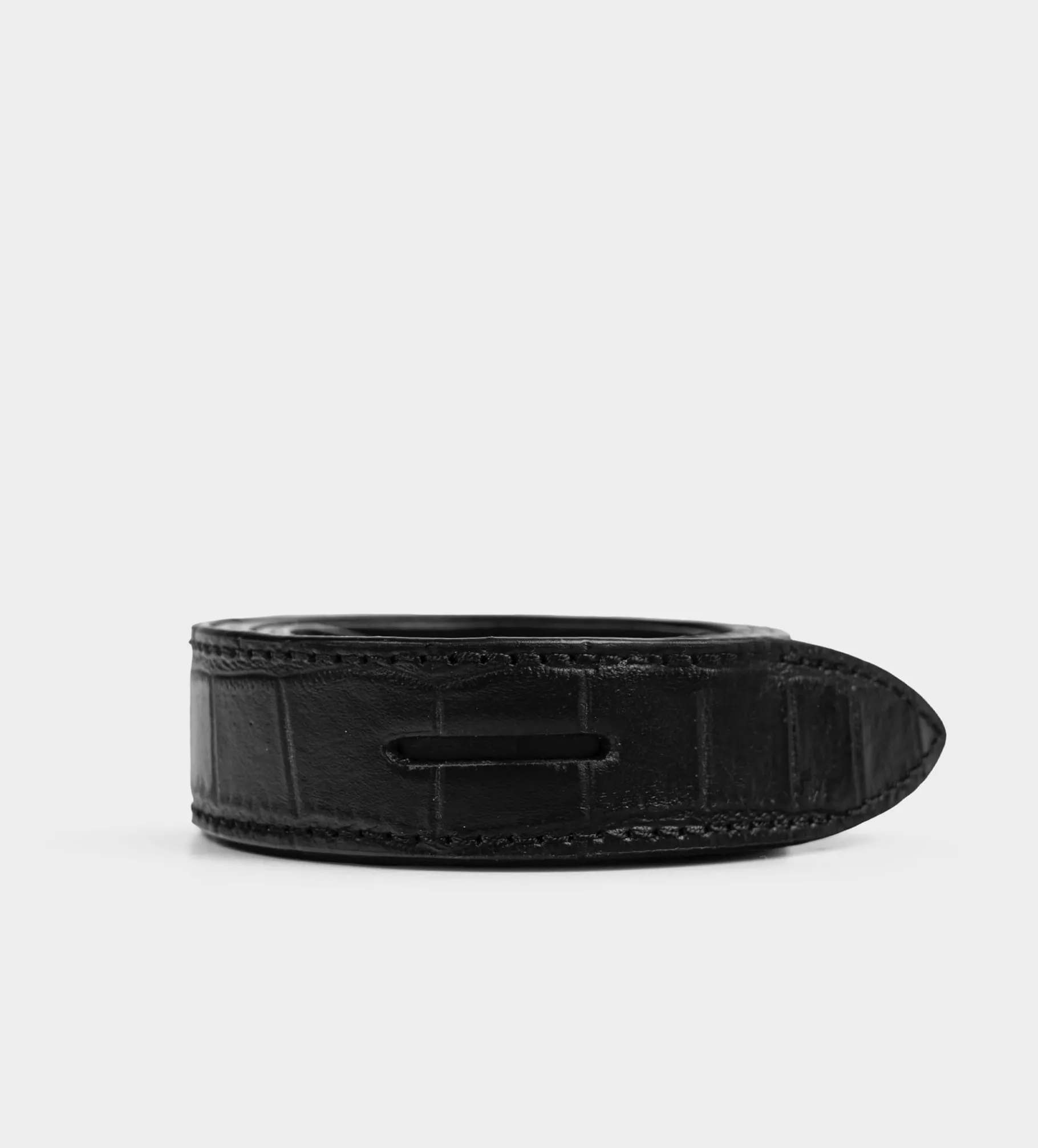 Online CINTURÓN TEXTURA PIEL NEGRO Mujer Piel Auténtica | Bolsos Y Accesorios