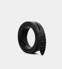 Online CINTURÓN TEXTURA PIEL NEGRO Mujer Piel Auténtica | Bolsos Y Accesorios