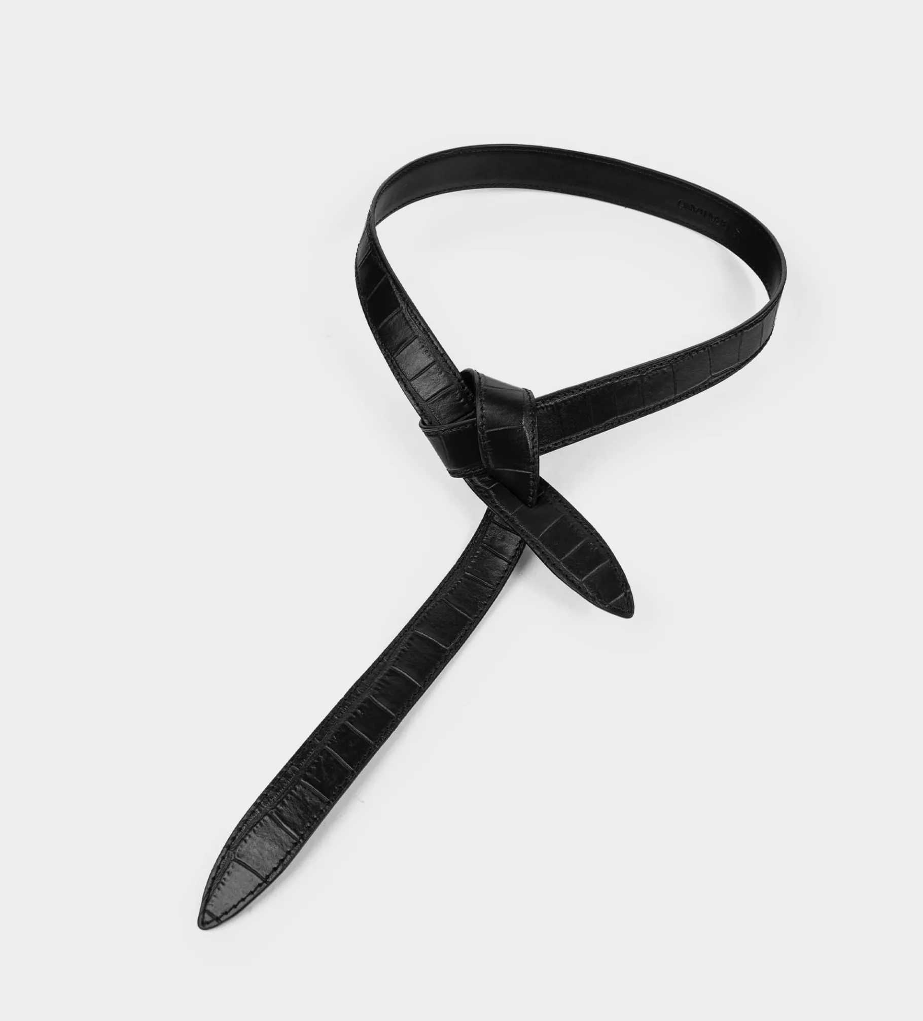 Online CINTURÓN TEXTURA PIEL NEGRO Mujer Piel Auténtica | Bolsos Y Accesorios