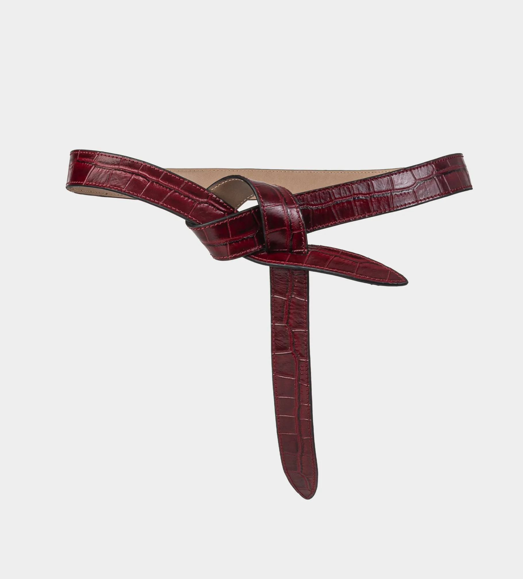 Best CINTURÓN TEXTURA PIEL VINO Mujer Piel Auténtica | Bolsos Y Accesorios