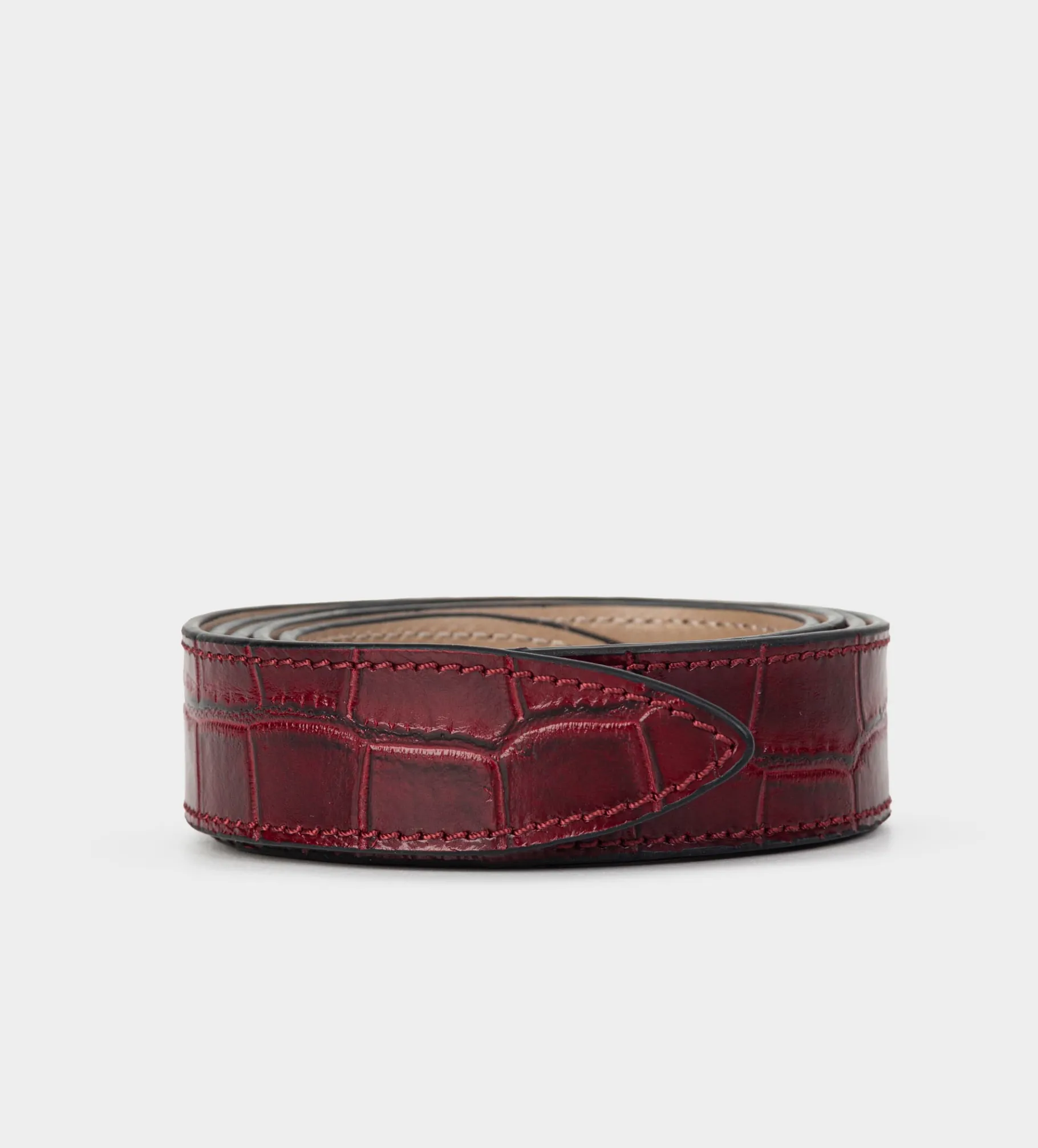 Best CINTURÓN TEXTURA PIEL VINO Mujer Piel Auténtica | Bolsos Y Accesorios