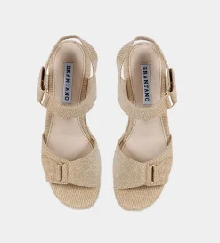 Clearance CUÑA YUTE ORO Mujer Sandalias Y Plataformas