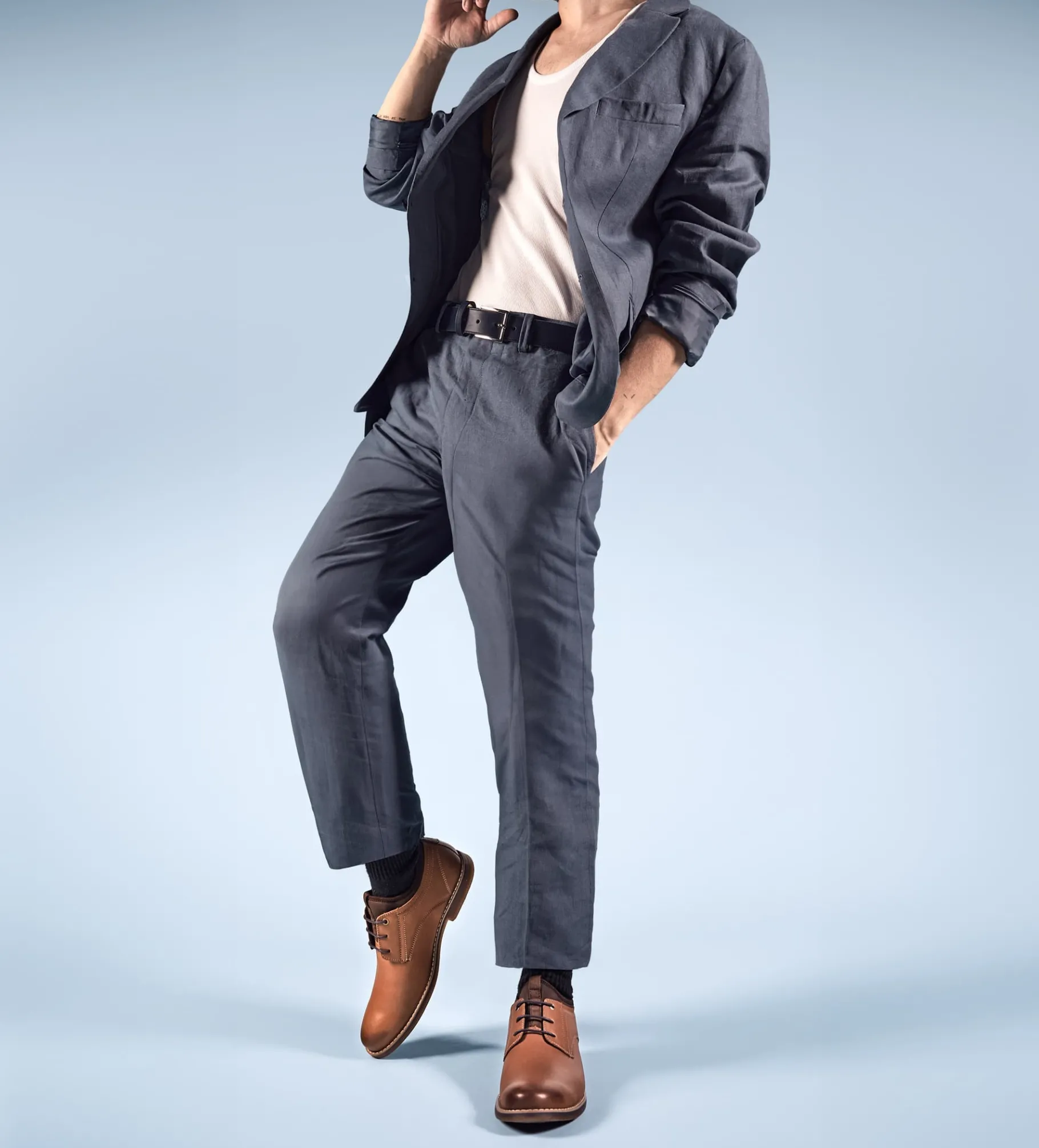 Hot DERBY CALCETÍN PIEL CAFÉ Hombre Casual