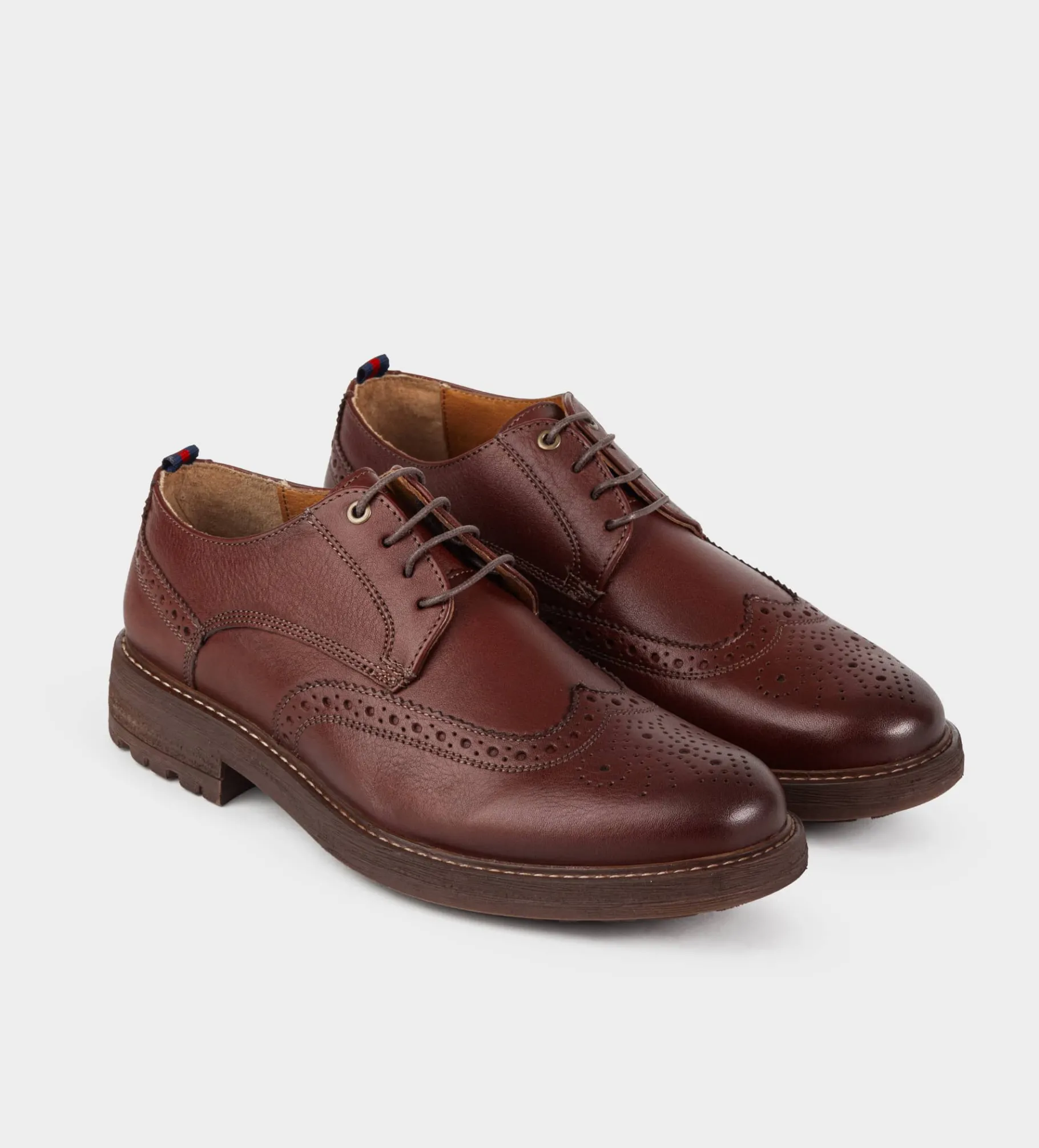 Outlet DERBY WINGTIP PIEL CAFÉ Hombre Casual