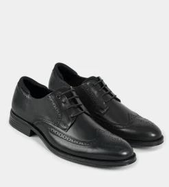 Outlet DERBY WINGTIP PIEL NEGRO Hombre Vestir