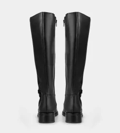 Outlet HIGH-BOOTS HEBILLA ECUESTRE PIEL NEGRO Mujer Botas Y Botines | Piel Auténtica