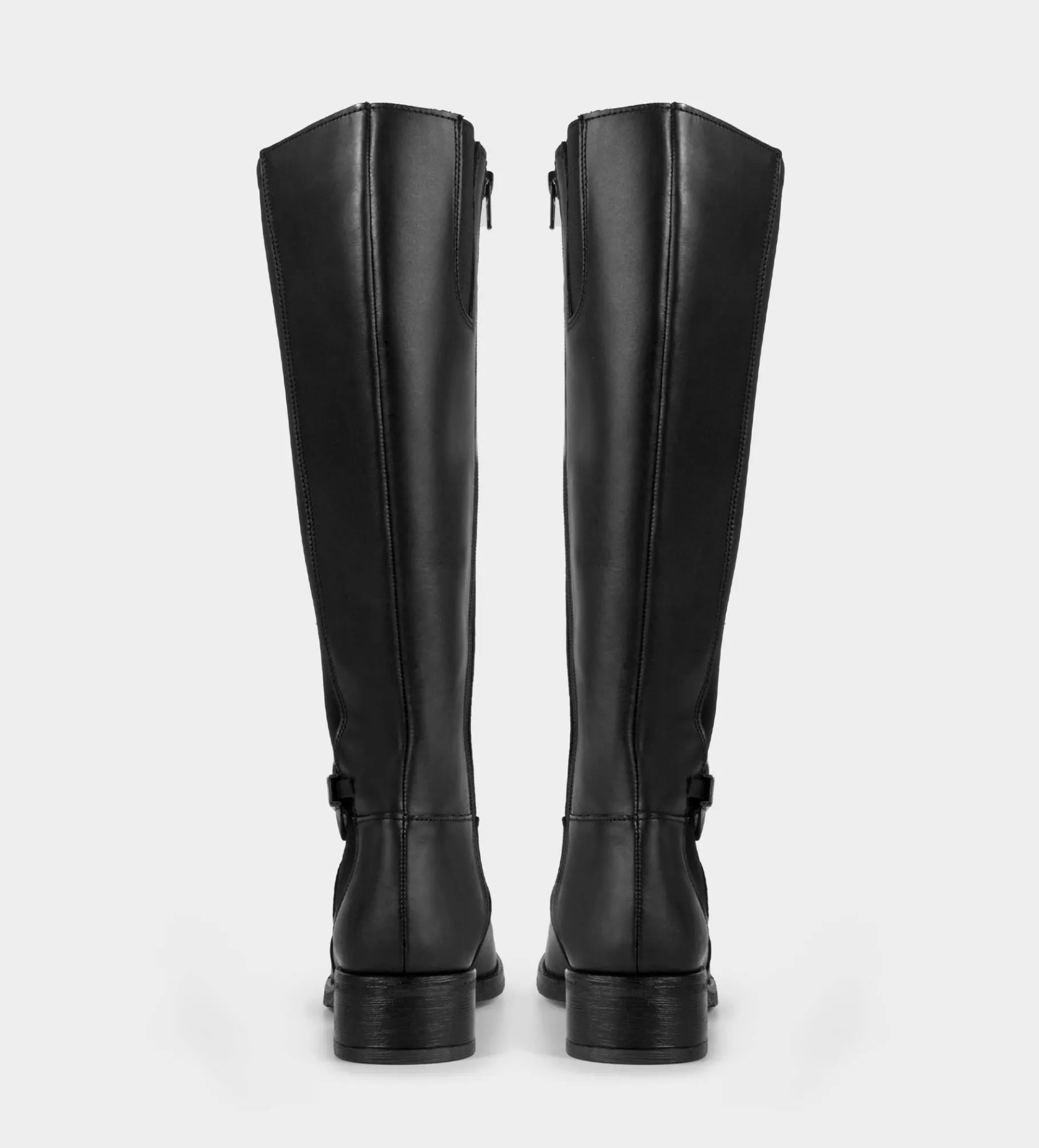 Outlet HIGH-BOOTS HEBILLA ECUESTRE PIEL NEGRO Mujer Botas Y Botines | Piel Auténtica