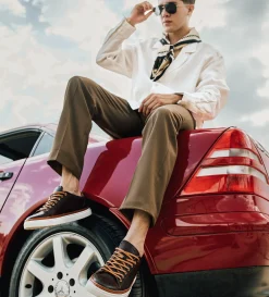 New LUXURY SNEAKER PIEL CAFE Hombre Sneakers