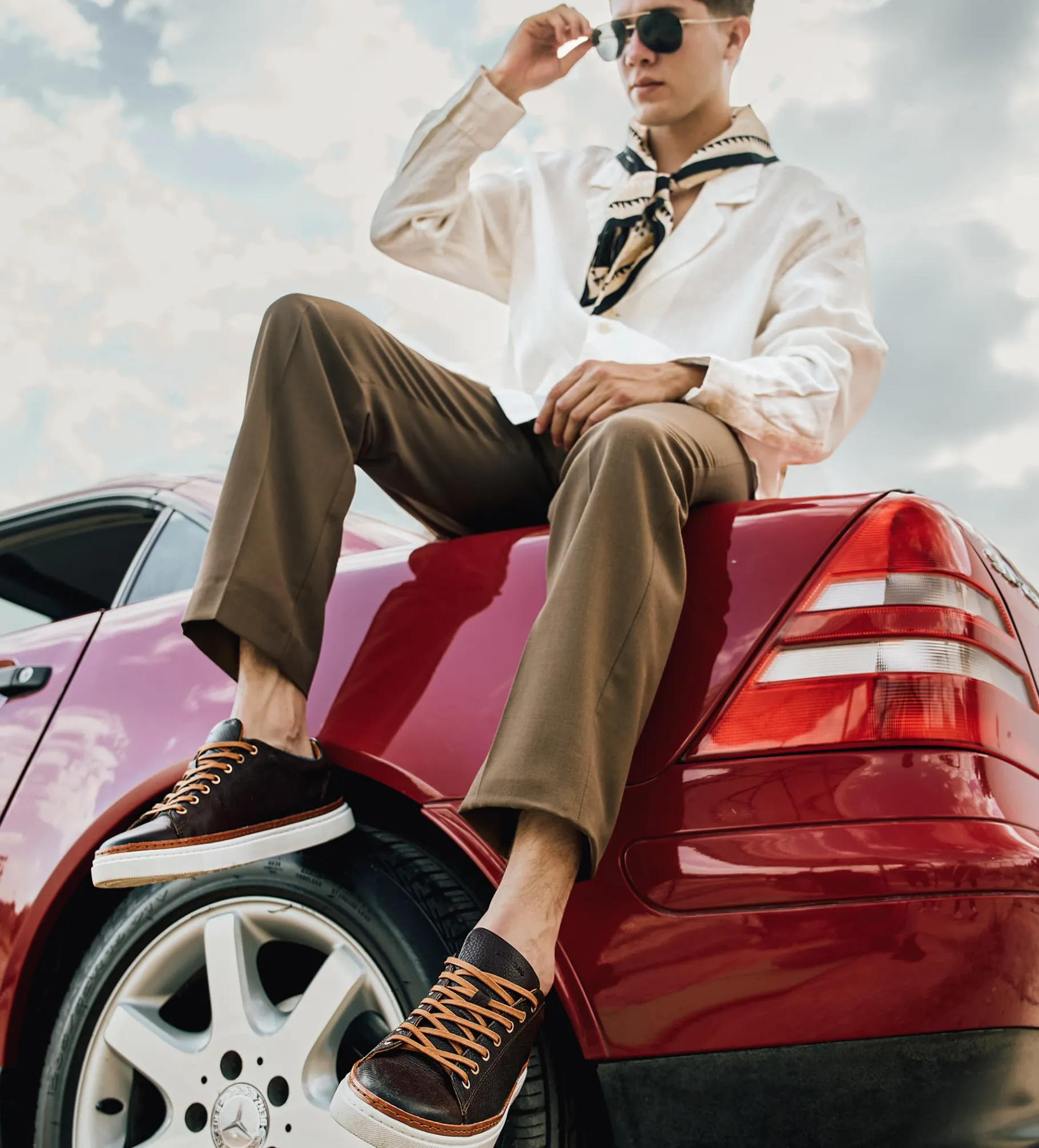 New LUXURY SNEAKER PIEL CAFE Hombre Sneakers