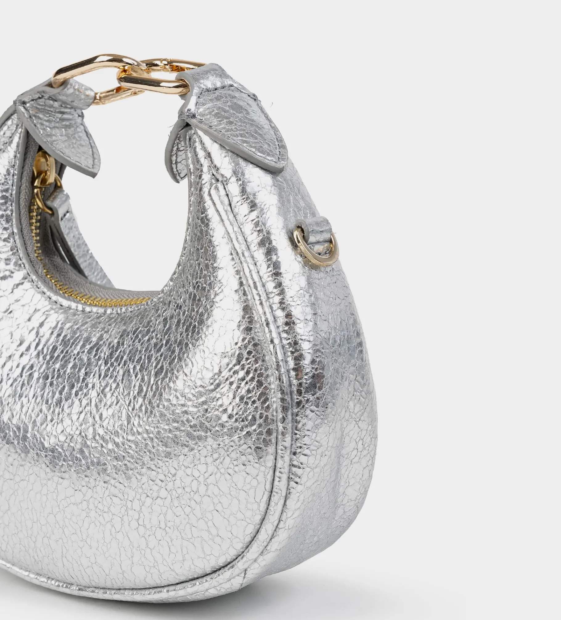 New MINI BOLSO HOBO PIEL PLATA Mujer Fiesta | Bolsos Y Accesorios