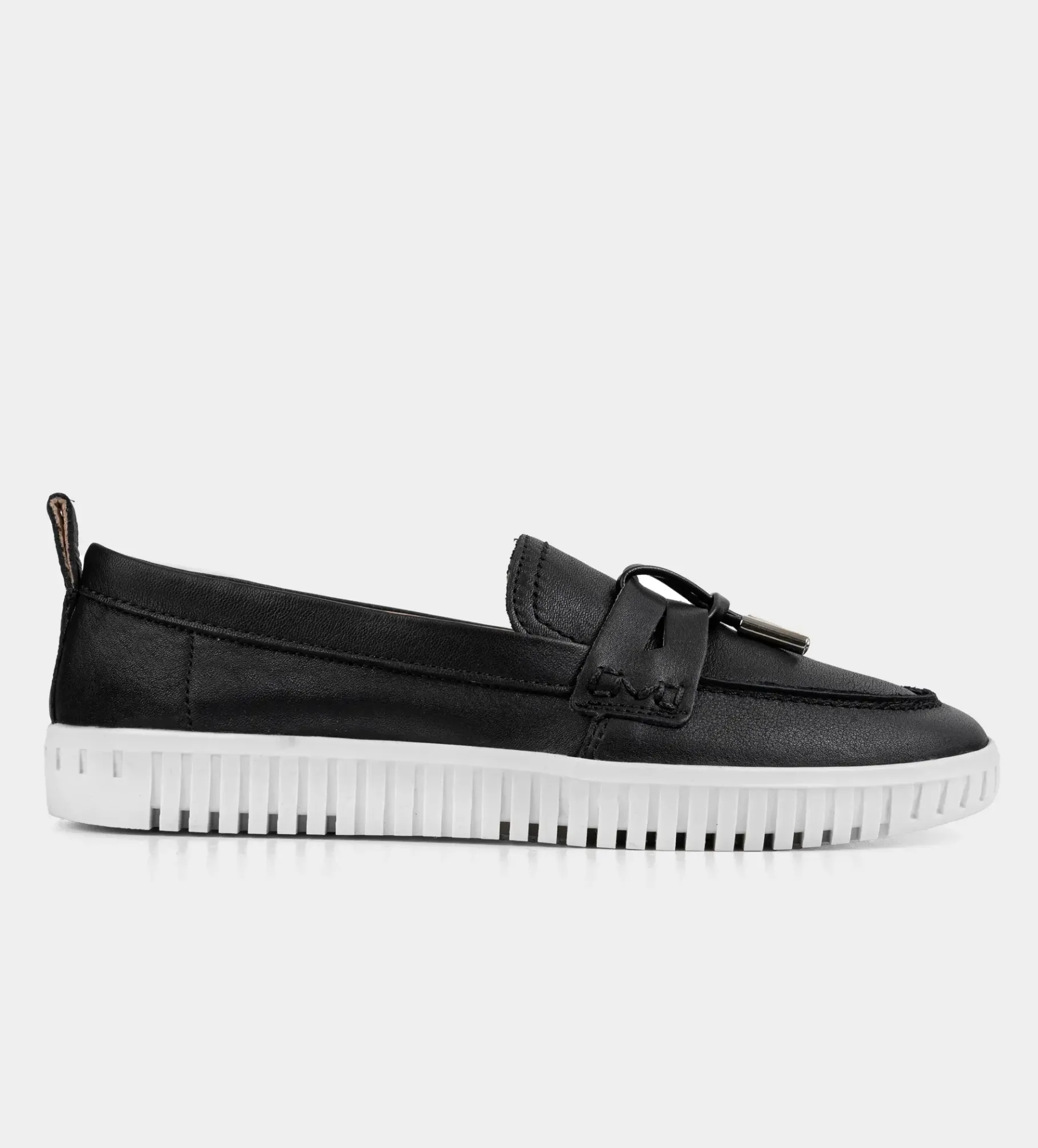 Outlet MOCASÍN CASUAL PIEL NEGRO Mujer Flats Y Mocasines