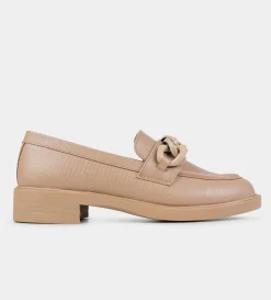 Sale MOCASÍN HERRAJE GRABADO BEIGE Mujer Flats Y Mocasines