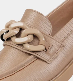 Sale MOCASÍN HERRAJE GRABADO BEIGE Mujer Flats Y Mocasines
