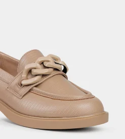 Sale MOCASÍN HERRAJE GRABADO BEIGE Mujer Flats Y Mocasines