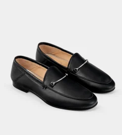 Fashion MOCASÍN HERRAJE PIEL NEGRO Mujer Piel Auténtica | Flats Y Mocasines