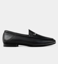 Fashion MOCASÍN HERRAJE PIEL NEGRO Mujer Piel Auténtica | Flats Y Mocasines