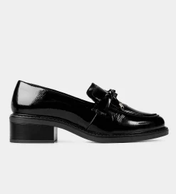 Clearance MOCASÍN MOÑO PIEL NEGRO Mujer Flats Y Mocasines | Piel Auténtica