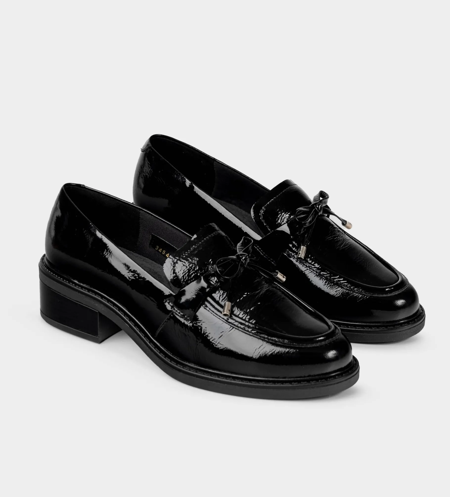 Clearance MOCASÍN MOÑO PIEL NEGRO Mujer Flats Y Mocasines | Piel Auténtica