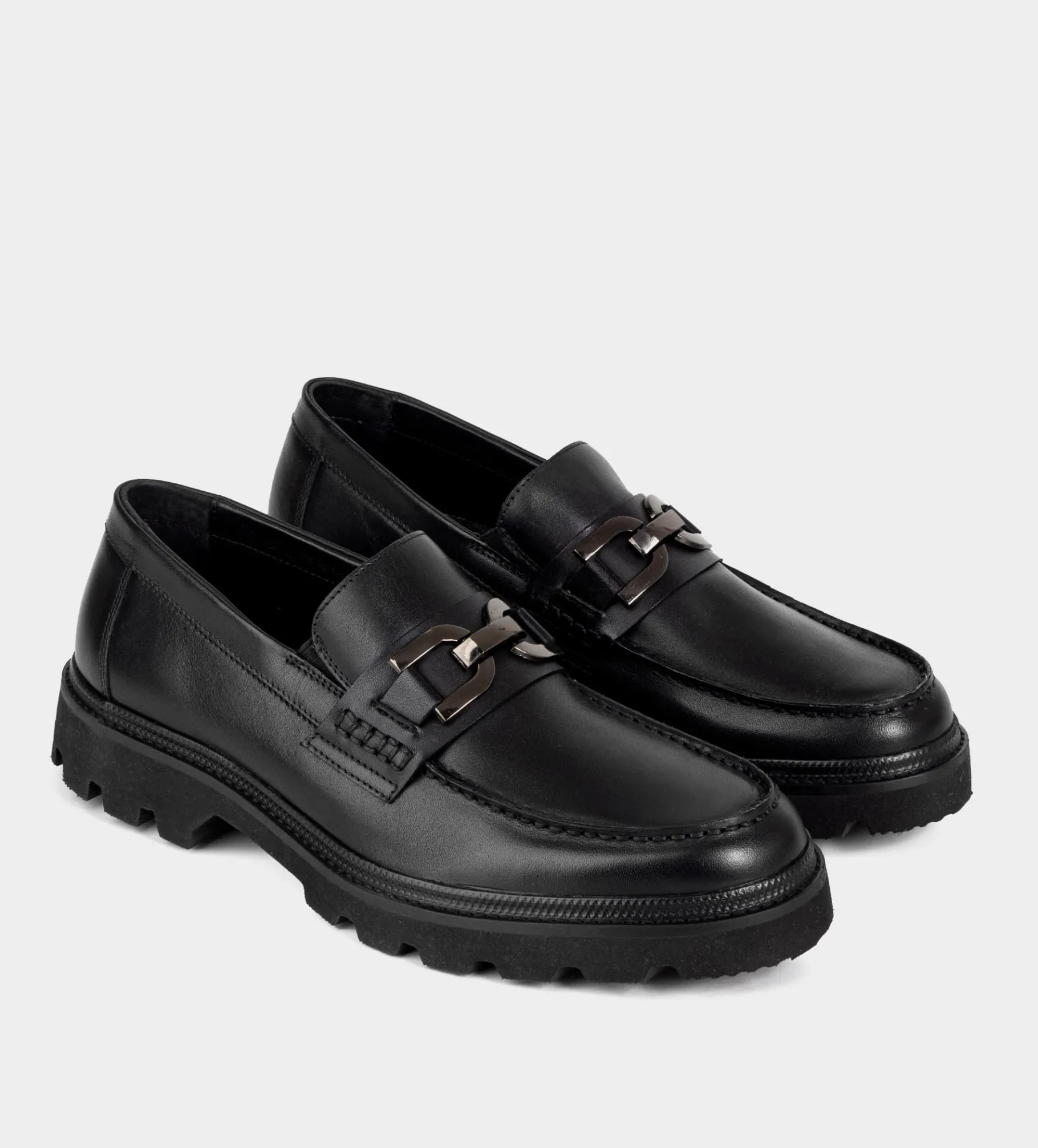 New MOCASÍN TRACK HERRAJE PIEL NEGRO Hombre Mocasines