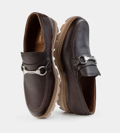 Online MOCASÍN TRACK PIEL TEXTURA CAFÉ Hombre Mocasines