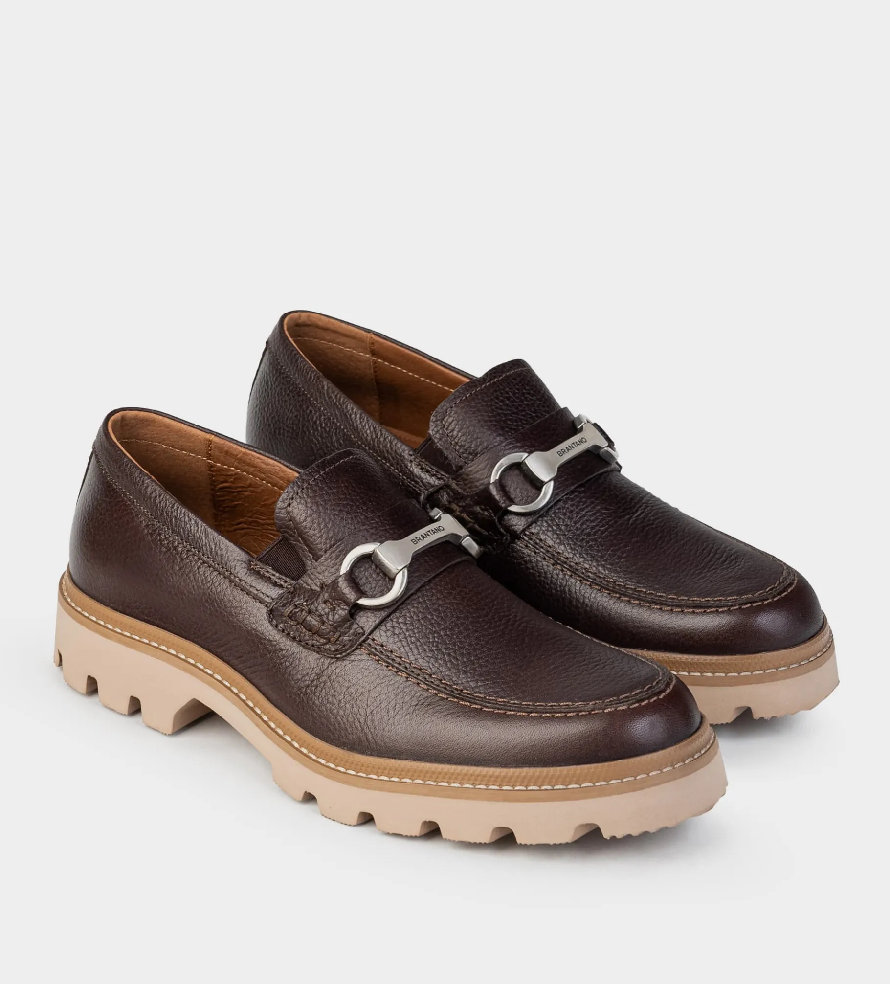 Online MOCASÍN TRACK PIEL TEXTURA CAFÉ Hombre Mocasines