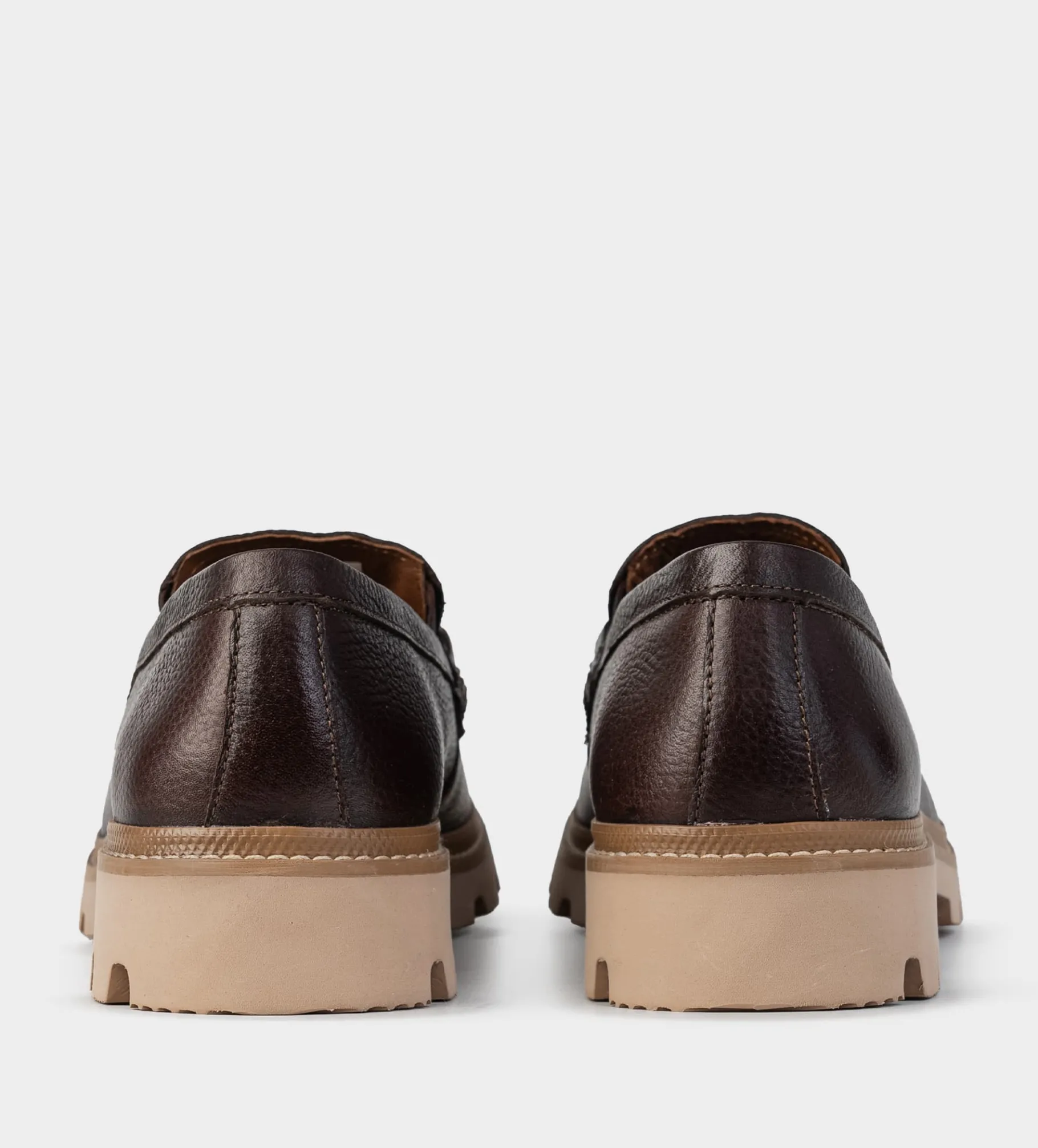 Online MOCASÍN TRACK PIEL TEXTURA CAFÉ Hombre Mocasines