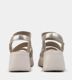 New SANDALÍA CONFORT ELÁSTICOS ORO Mujer Sandalias Y Plataformas