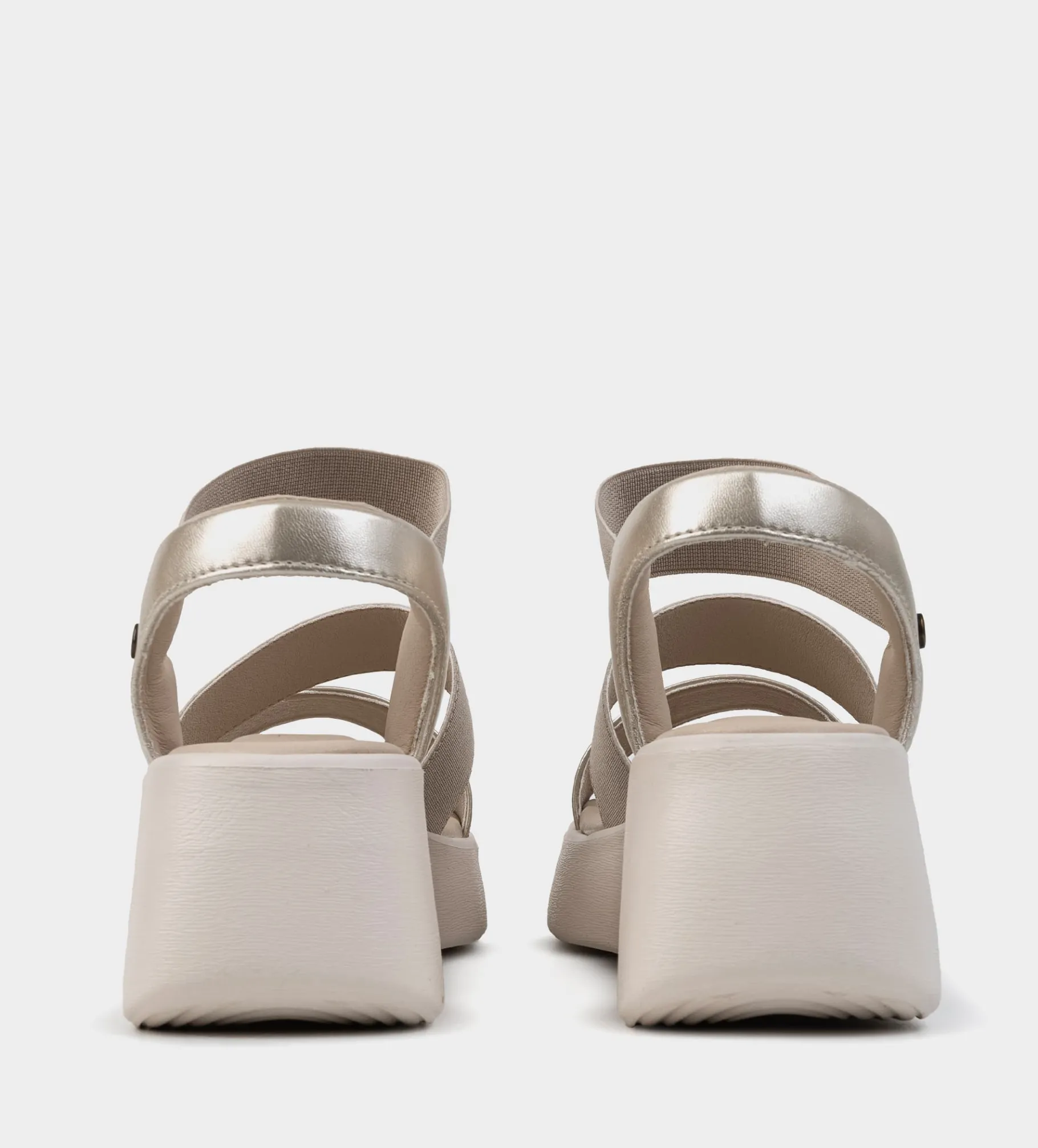 New SANDALÍA CONFORT ELÁSTICOS ORO Mujer Sandalias Y Plataformas