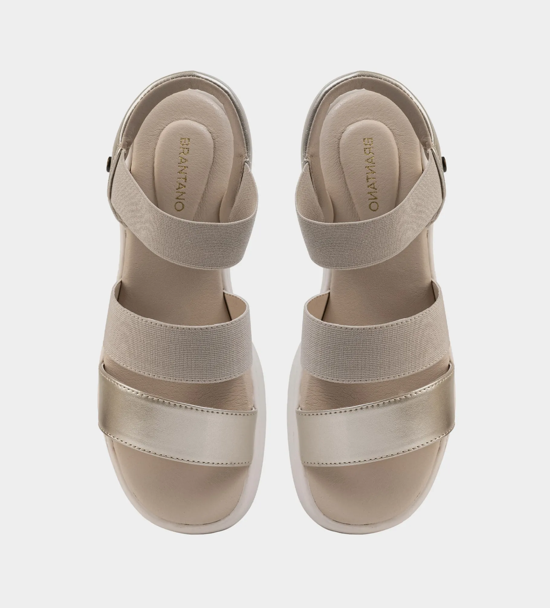 New SANDALÍA CONFORT ELÁSTICOS ORO Mujer Sandalias Y Plataformas