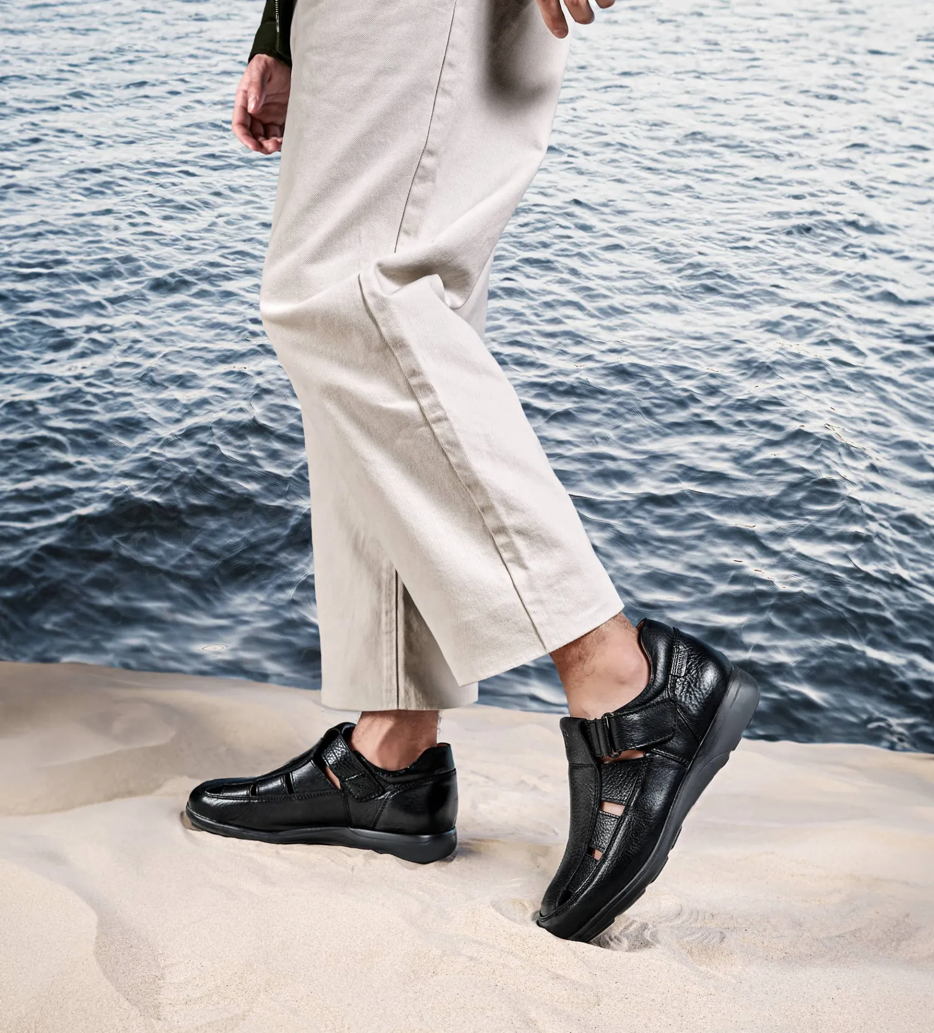 Outlet SANDALIA CASUAL PIEL NEGRO Hombre Sandalias