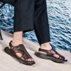 Discount SANDALIA CONFORT AJUSTABLE PIEL CAFÉ Hombre Sandalias