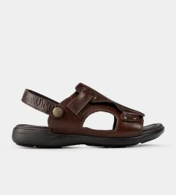 Discount SANDALIA CONFORT AJUSTABLE PIEL CAFÉ Hombre Sandalias