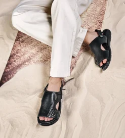New SANDALIA CONFORT AJUSTABLE PIEL NEGRO Hombre Sandalias