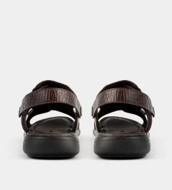 Discount SANDALIA CONFORT AJUSTABLE PIEL CAFÉ Hombre Sandalias