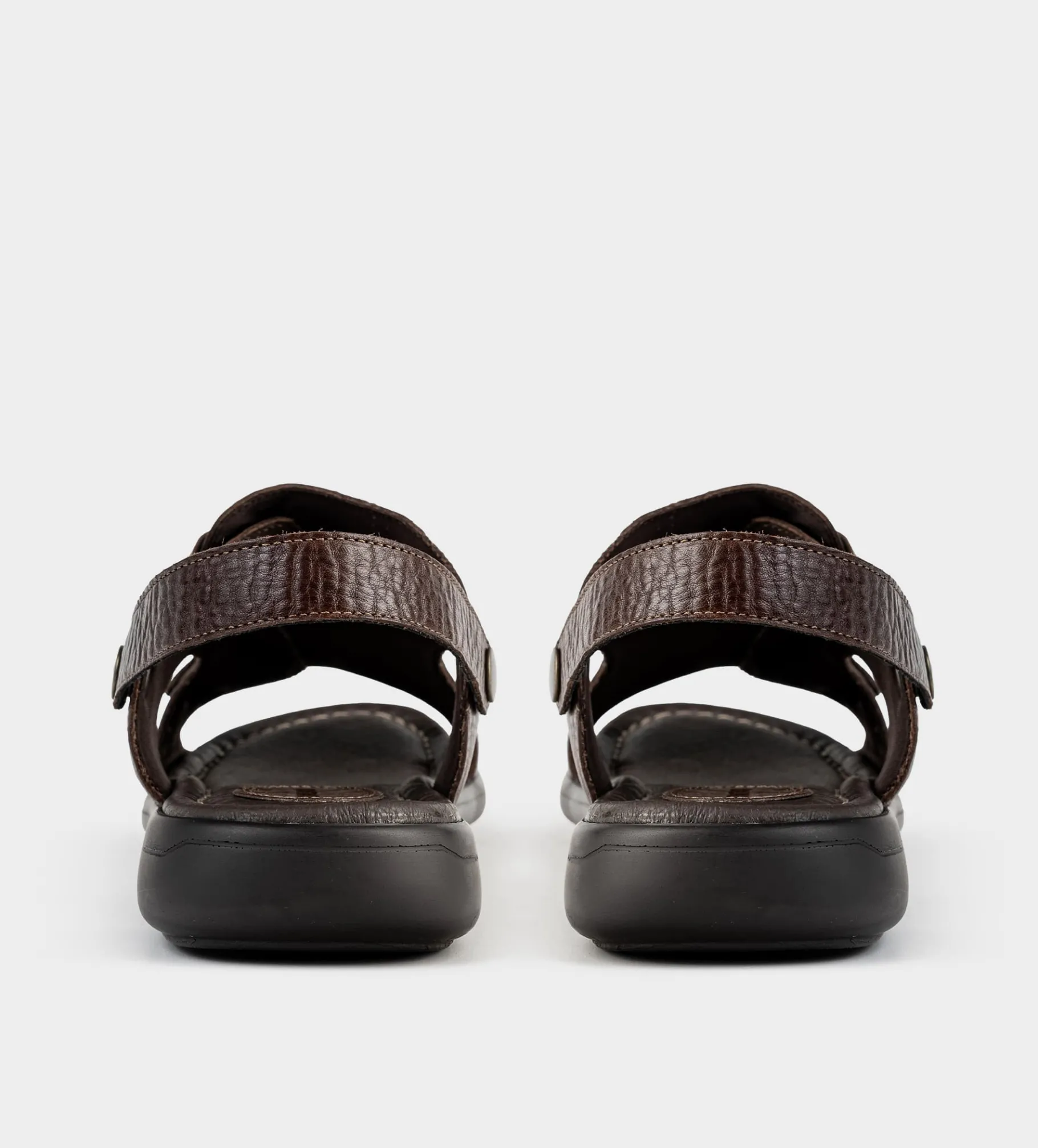 Discount SANDALIA CONFORT AJUSTABLE PIEL CAFÉ Hombre Sandalias