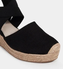 Clearance SANDALIA CUÑA ALPARGATA NEGRO Mujer Sandalias Y Plataformas