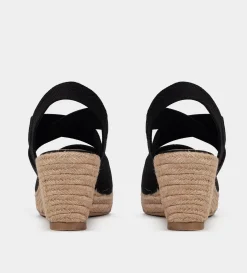 Clearance SANDALIA CUÑA ALPARGATA NEGRO Mujer Sandalias Y Plataformas