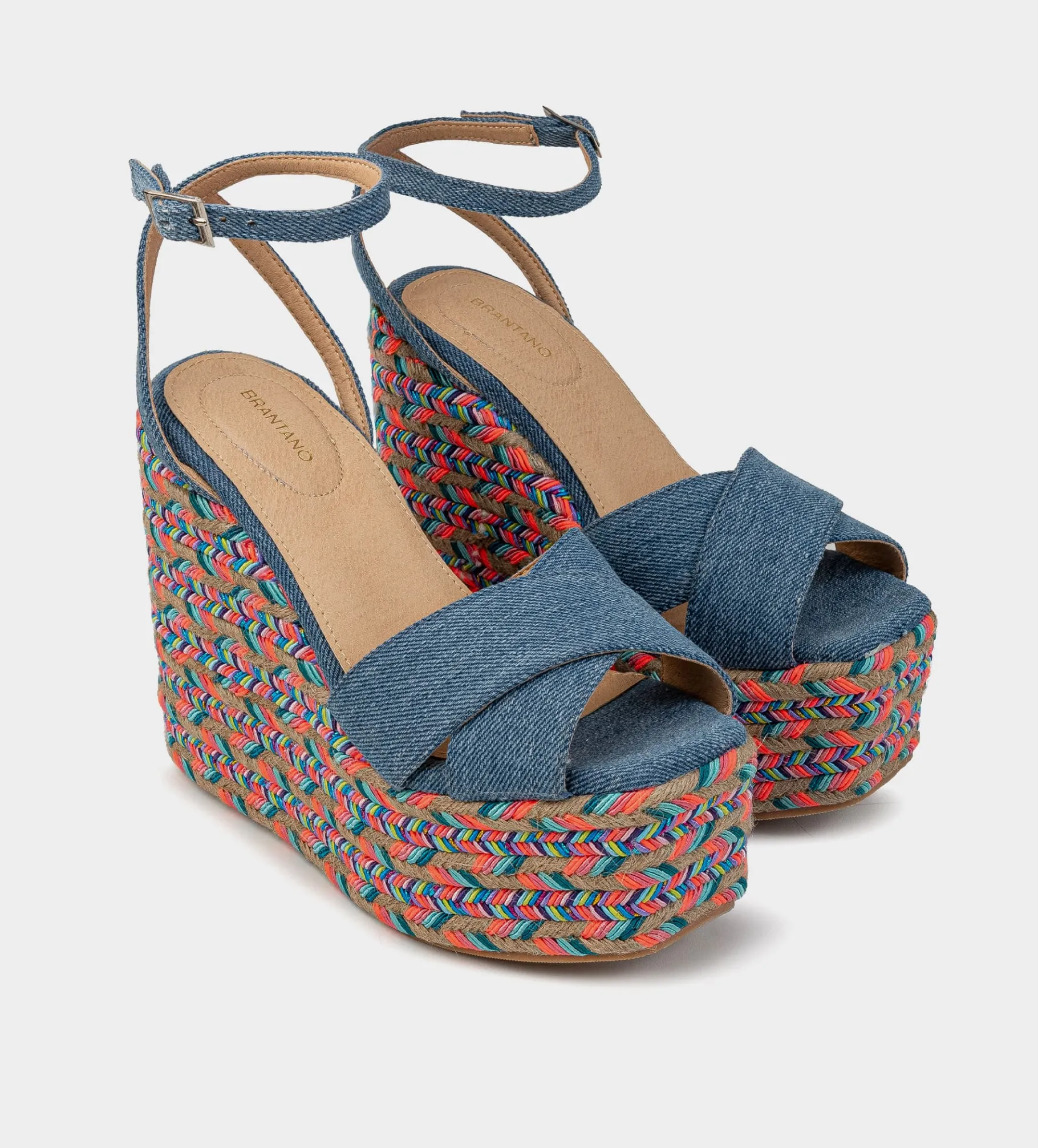 Sale SANDALIA CUÑA DENIM MULTICOLOR Mujer Sandalias Y Plataformas