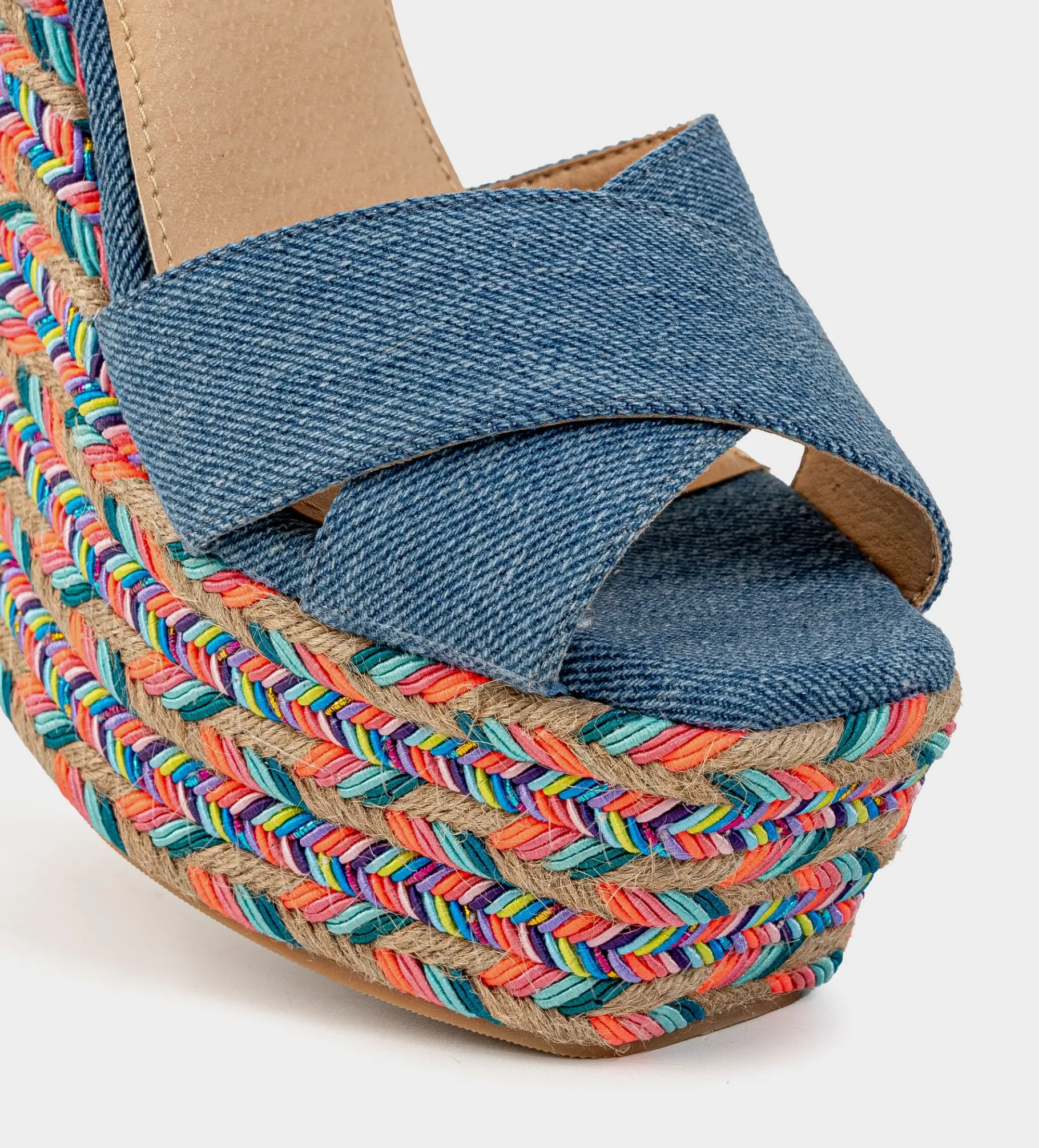 Sale SANDALIA CUÑA DENIM MULTICOLOR Mujer Sandalias Y Plataformas