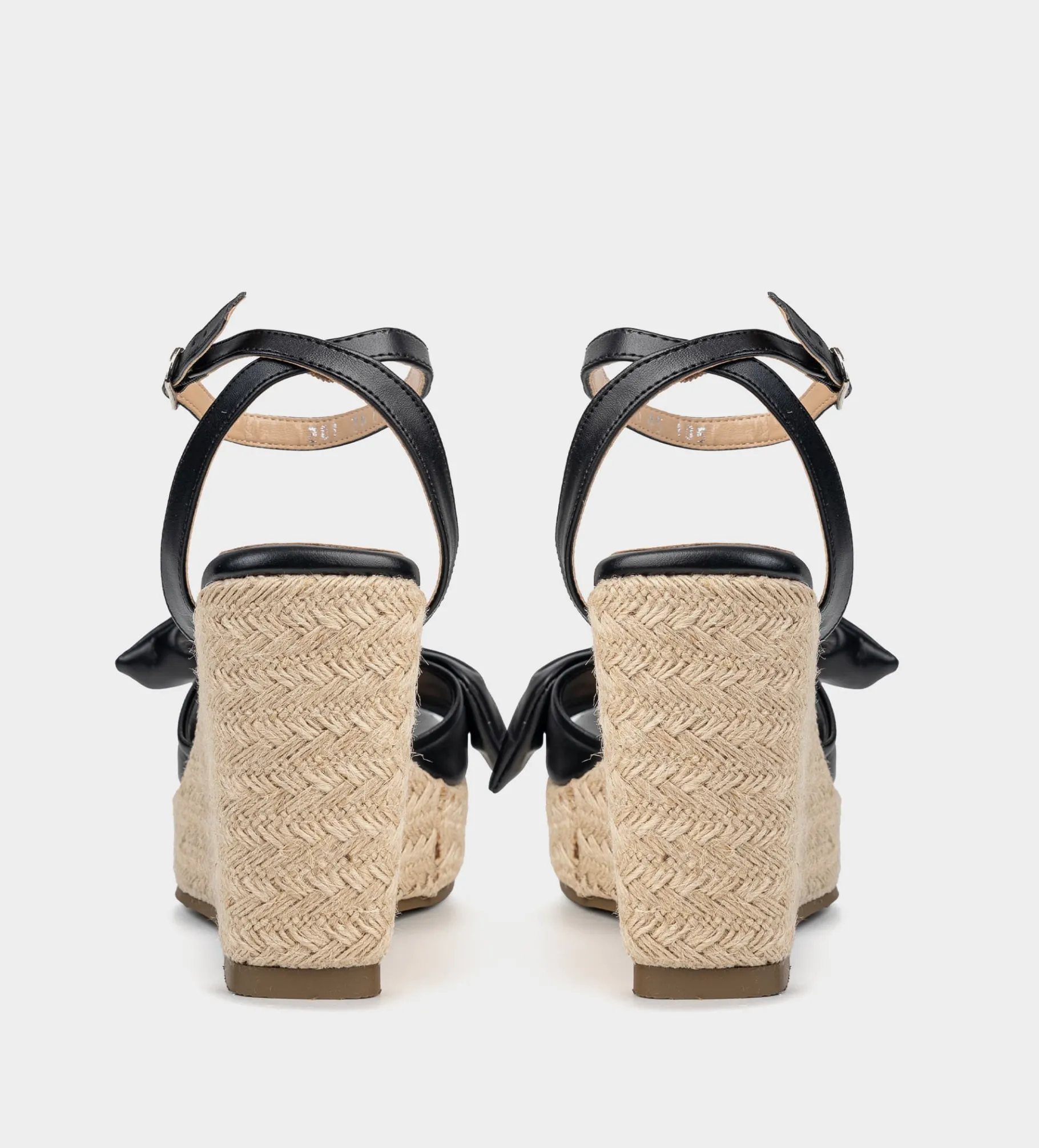 Sale SANDALIA CUÑA YUTE MOÑO NEGRO Mujer Sandalias Y Plataformas