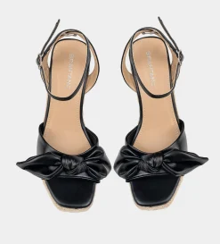 Sale SANDALIA CUÑA YUTE MOÑO NEGRO Mujer Sandalias Y Plataformas