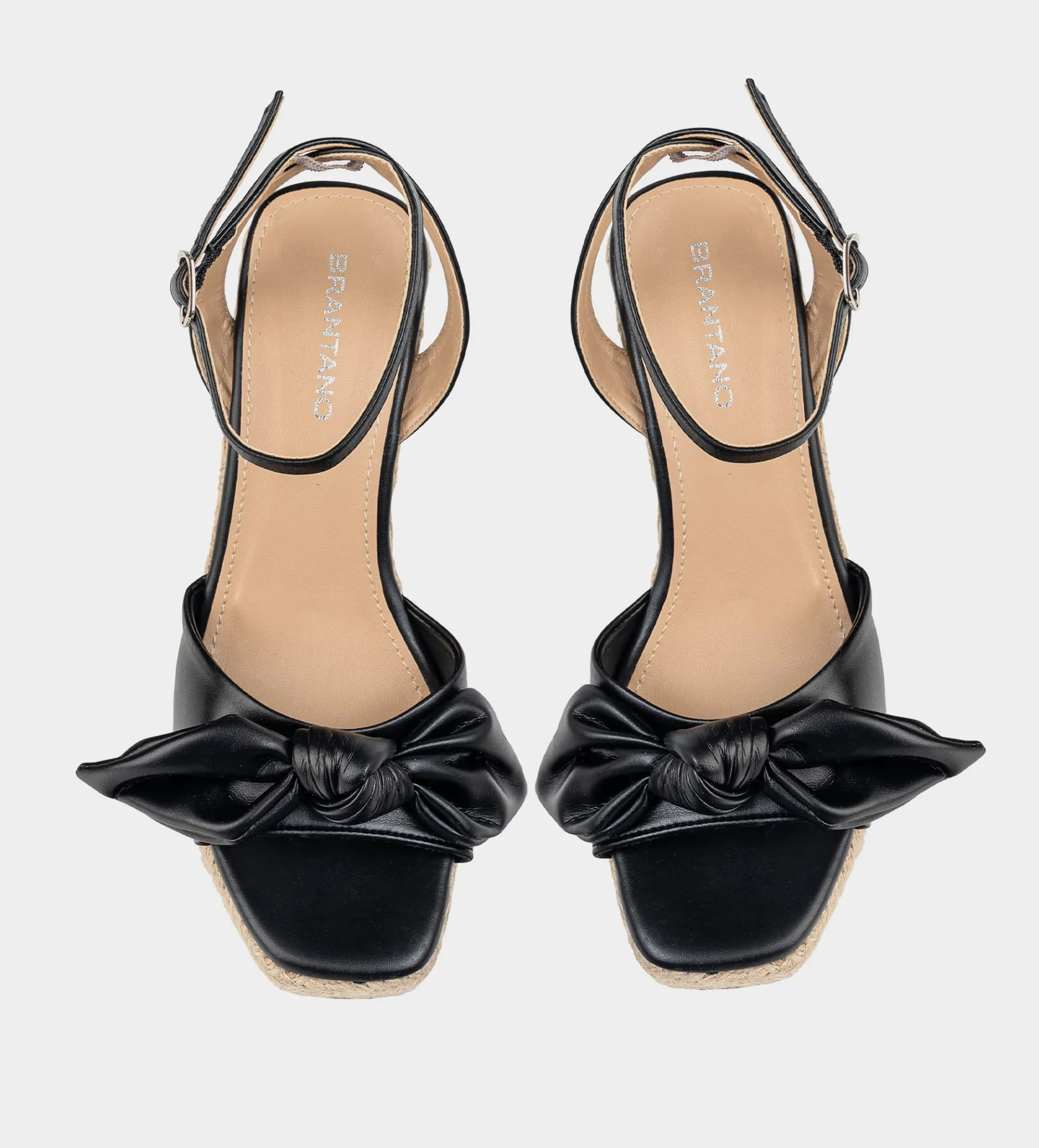 Sale SANDALIA CUÑA YUTE MOÑO NEGRO Mujer Sandalias Y Plataformas
