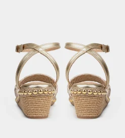 Clearance SANDALIA CUÑA YUTE ORO Mujer Sandalias Y Plataformas