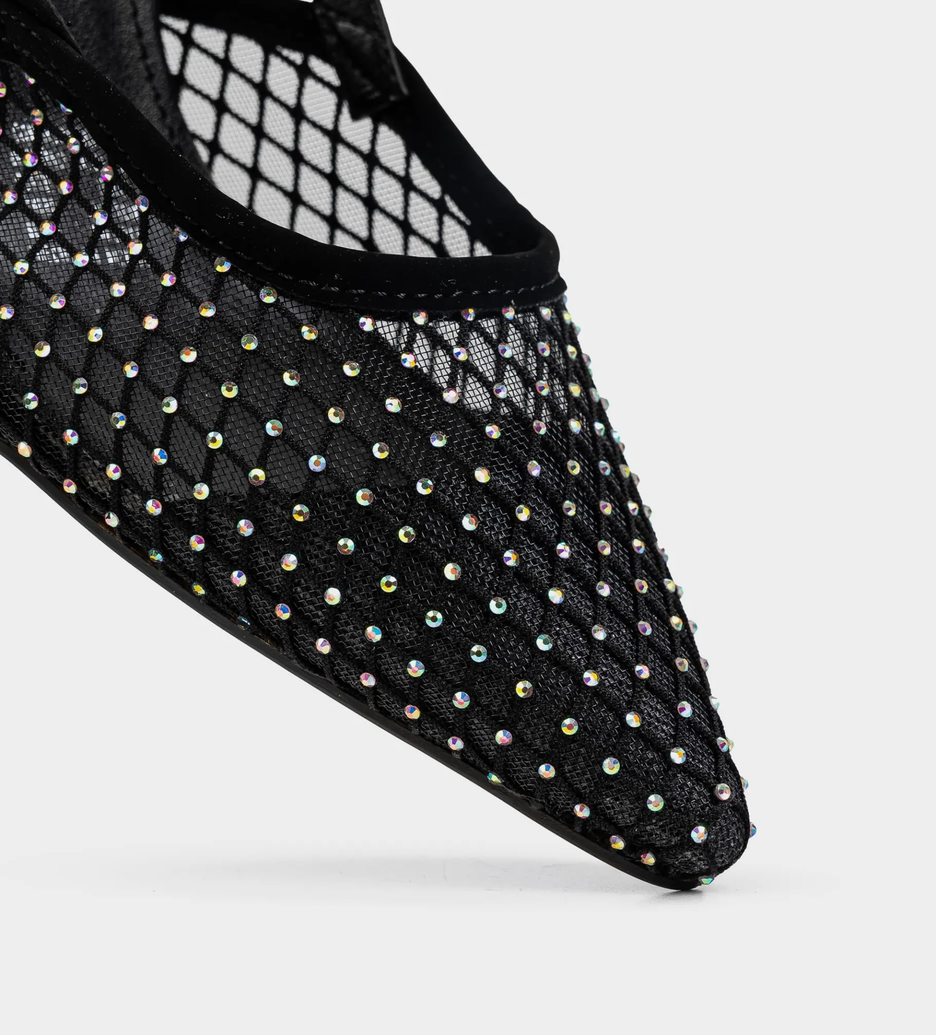 New SANDALIA DESTALONADA MALLA BRILLOS NEGRO Mujer Fiesta | Tacones Y Zapatillas