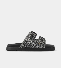 Discount SANDALIA DOBLE HEBILLAS BRILLOS NEGRO Mujer Sandalias Y Plataformas