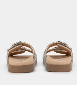 Online SANDALIA DOBLE HEBILLAS BRILLOS PLATA Mujer Sandalias Y Plataformas