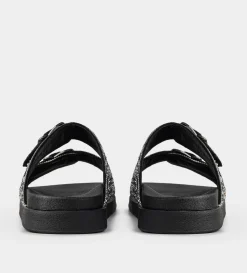 Discount SANDALIA DOBLE HEBILLAS BRILLOS NEGRO Mujer Sandalias Y Plataformas