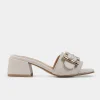 New SANDALIA MULE TACÓN PIEL BLANCO Mujer Fiesta | Sandalias Y Plataformas